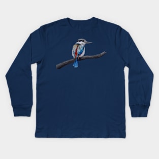 Red backed kingfisher Kids Long Sleeve T-Shirt